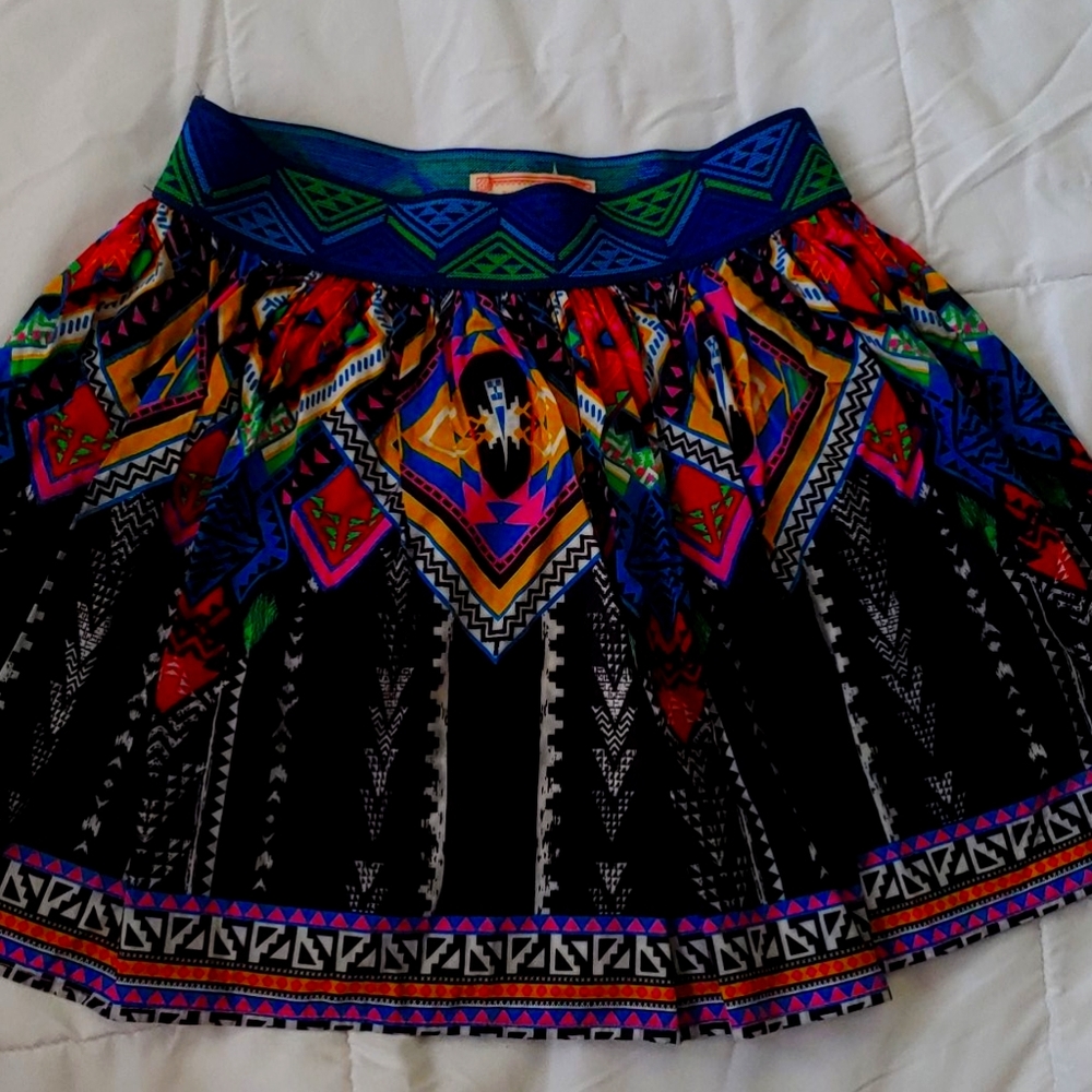 Flying Tomato Aztec mini skirt